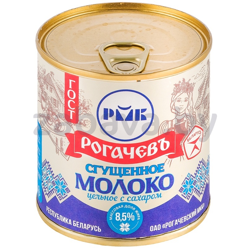 Молоко сгущенное «Рогачевъ» с сахаром, 8,5%, 380 г
