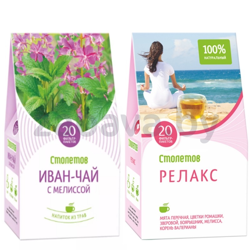 Чайный напиток «Столетов» «Иван-чай», с мелиссой или релакс, 20 пак.