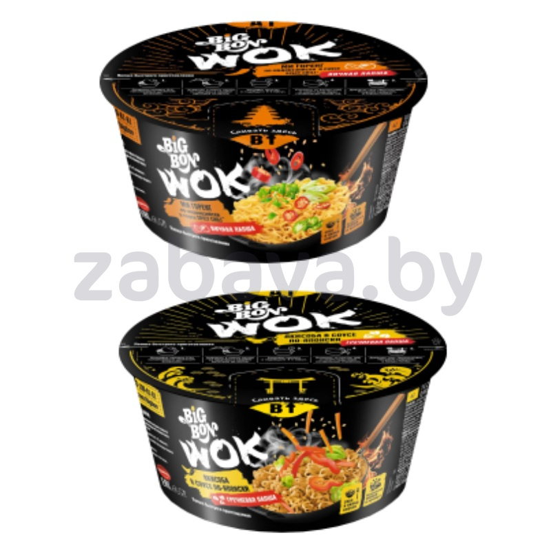 Лапша б/п Big Bon WOK, яичная по-индонезийски или гречневая якисоба, 85 г