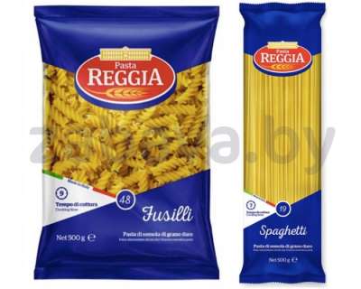 Макароны Reggia, spaghetti № 19 или fusilli № 48, Италия, 500 г