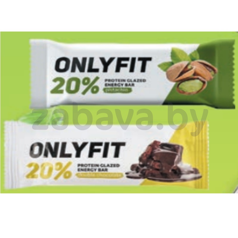 Батончик глазир. Onlyfit, двойной шоколад или фисташка, 40 г