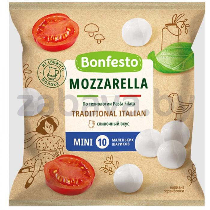 Сыр мягкий Bonfesto Mozzarella Mini, 10 шариков, 45%, 230 г