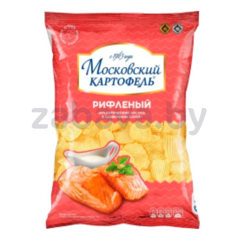 Чипсы рифл. «Московский картофель», лосось в слив. соусе, 120 г