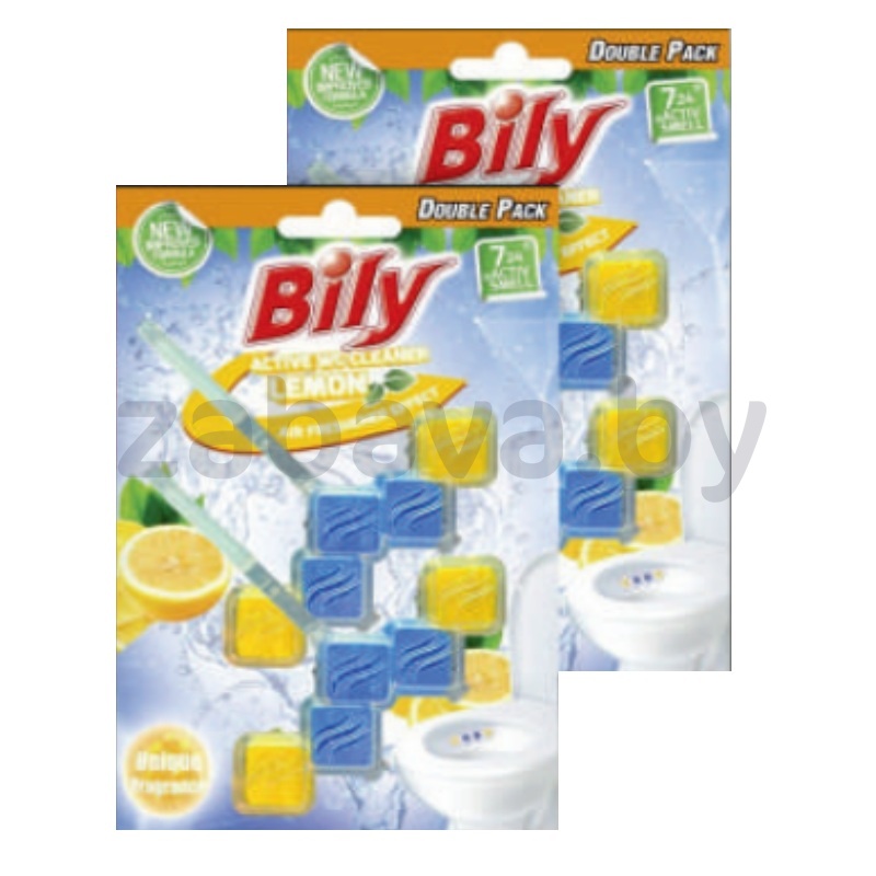 Блок для очищения унитаза Bily, лимон, 2×50 г