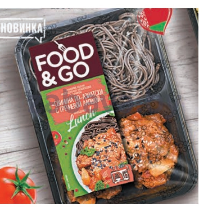 Свинина по-азиатски Food & Go, с гречневой лапшой, 250 г
