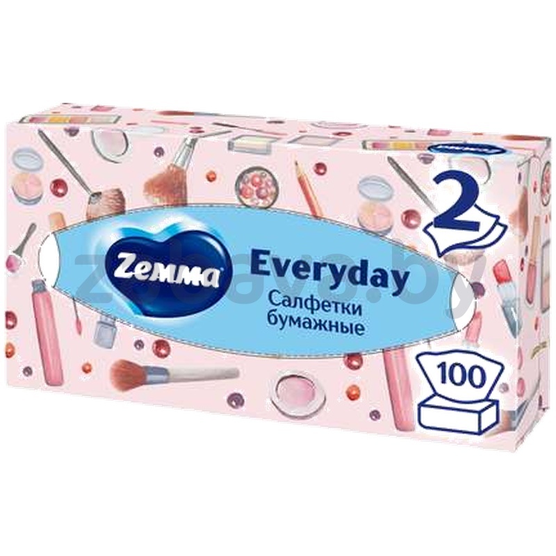 Салфетки бумажные Zemma, Everyday, 2 слоя, 100 шт.