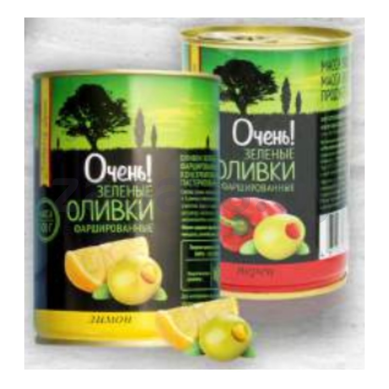 Оливки зелёные «Очень!», лимон/перец, 300 г