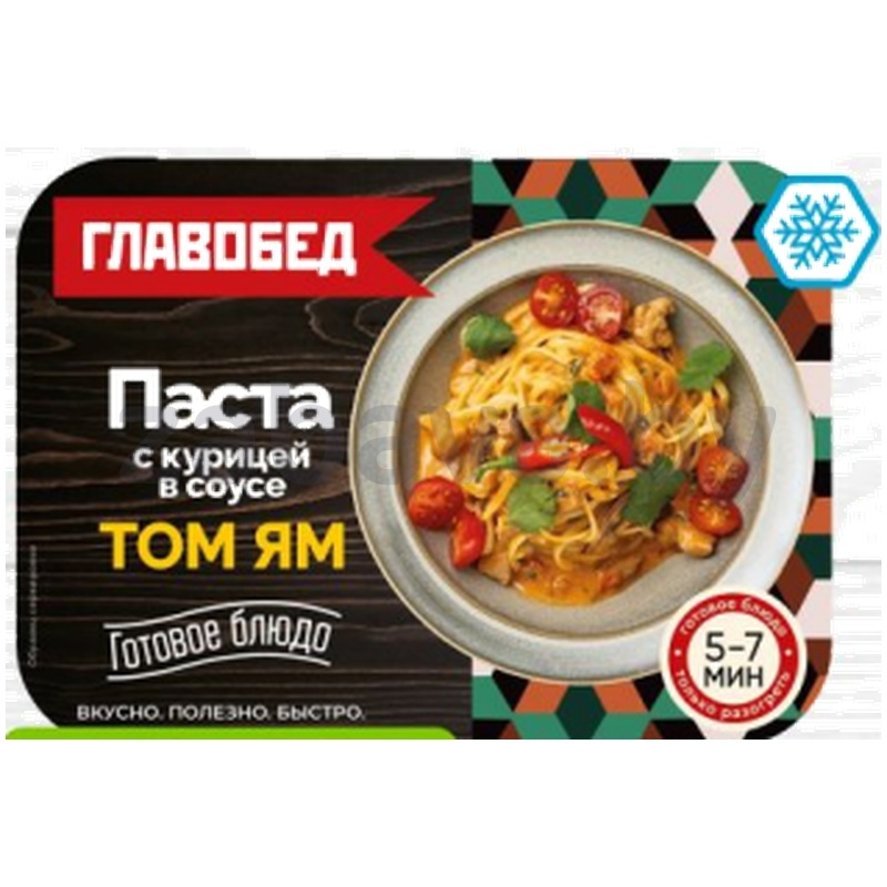 Паста «Главобед», с курицей, в соусе том-ям, 300 г