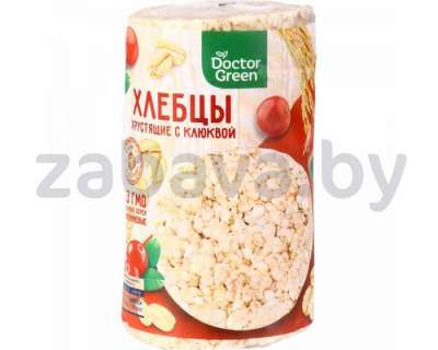 Хлебцы хрустящие Doctor Green с клюквой/черникой, 80 г