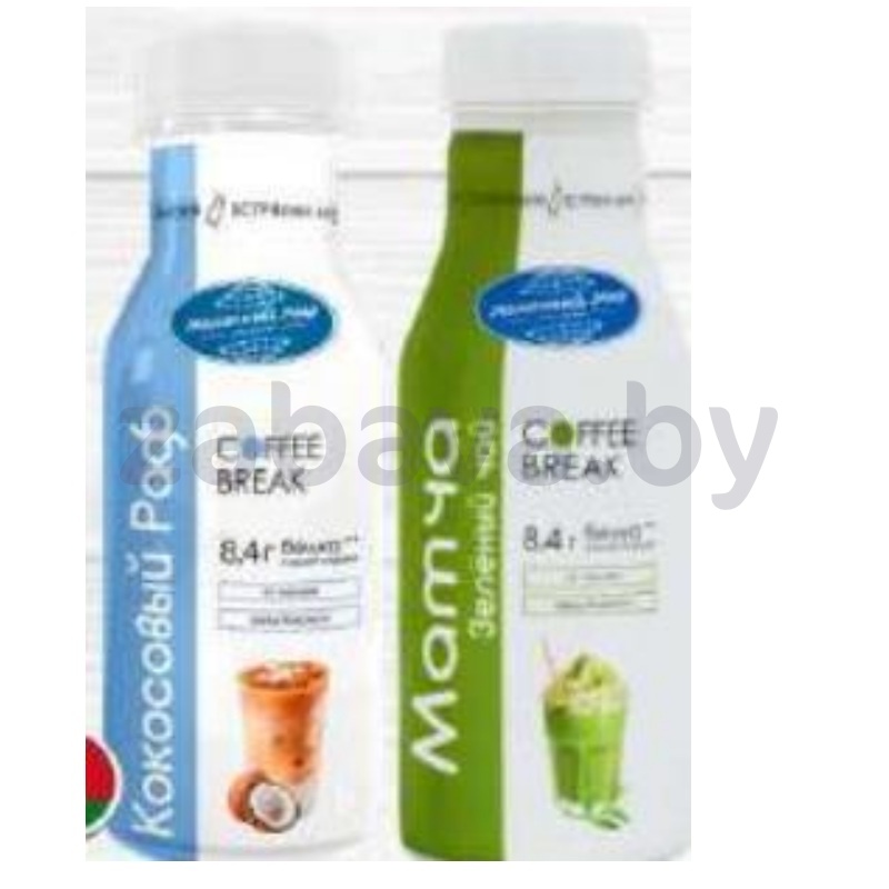 Напиток молочн. «Молочный мир» Coffee Break, зеленый чай матча или кокос. раф, 280 г