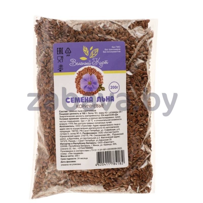 Семена льна «Зеленый куст», коричн., 200 г