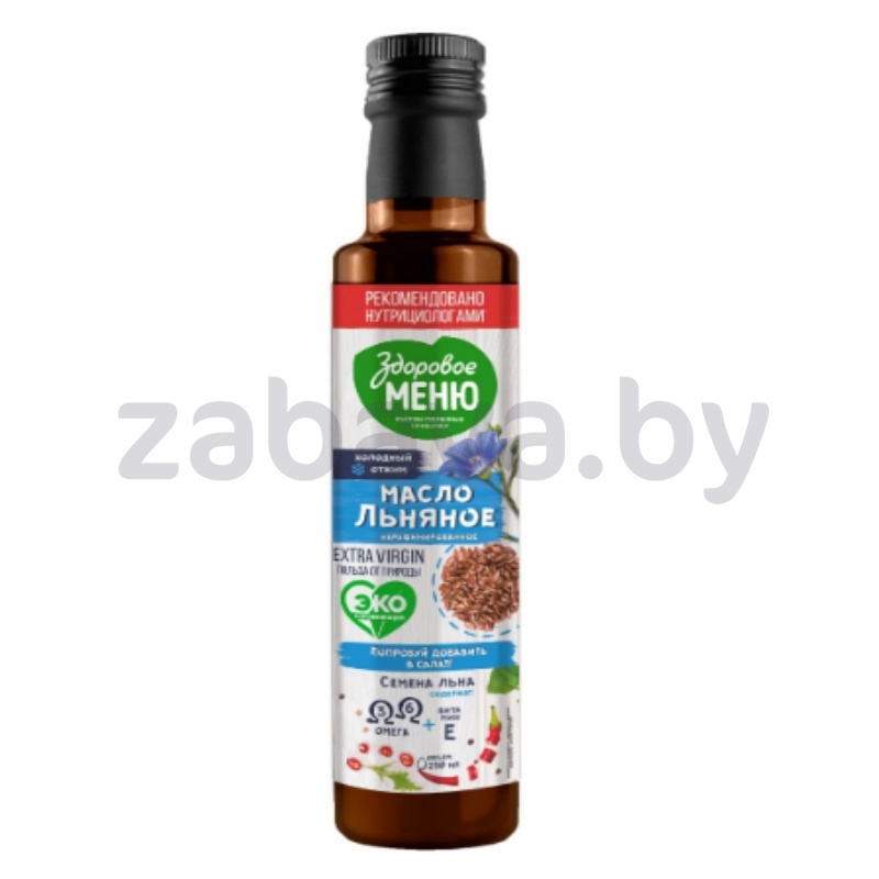 Масло льняное «Здоровое меню», нераф., 250 мл