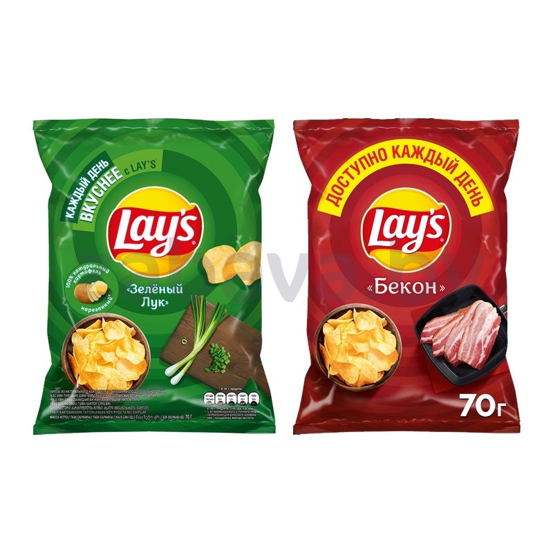 Чипсы Lay's, бекон или молодой зелёный лук, 70 г
