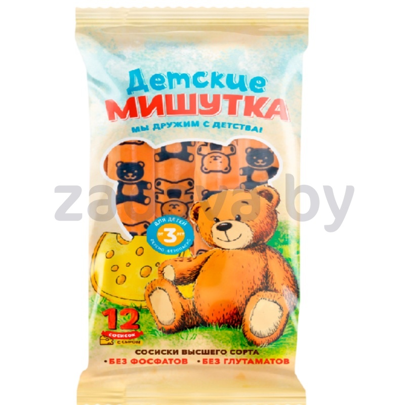 Сосиски «Мишутка», м/пт, с сыром, в/с, 480 г, ТД «Серволюкс»