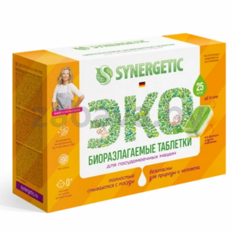 Ср-во д/ПММ Synergetic «Эко», таблетки, 25 шт.