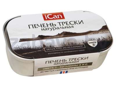 Печень трески Ican, натуральная, 115 г