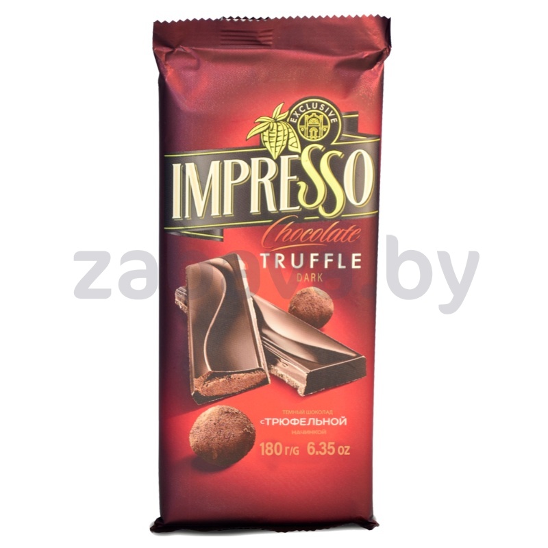 Шоколад темный Impresso, с трюфельн. начинкой, 180 г