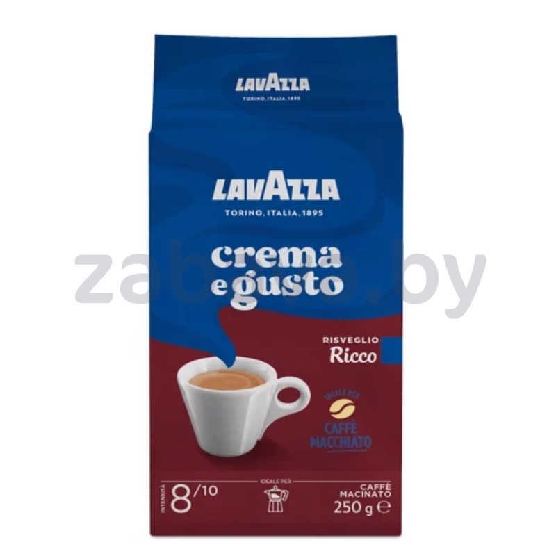Кофе молотый Lavazza Crema e Gusto, Ricco, 250 г