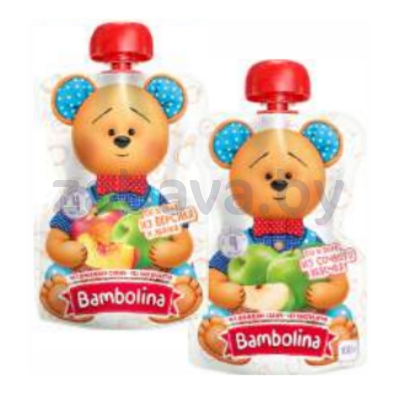 Пюре Bambolina, яблоко-персик/яблоко, 100 г