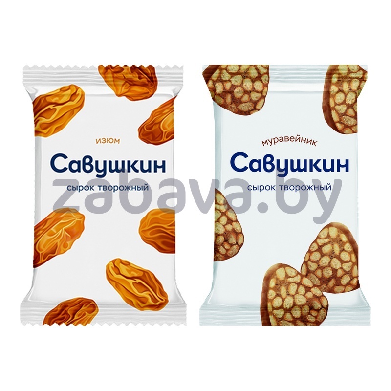 Сырок творожный «Савушкин», изюм или муравейник, 9%, 100 г