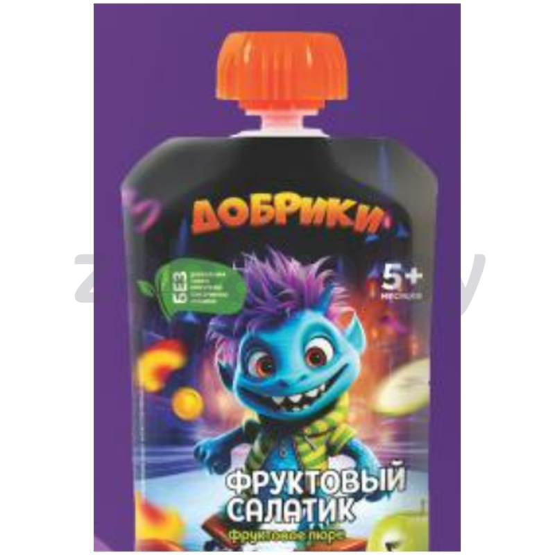 Фруктовое пюре «Добрики», фруктовый салатик, 90 г