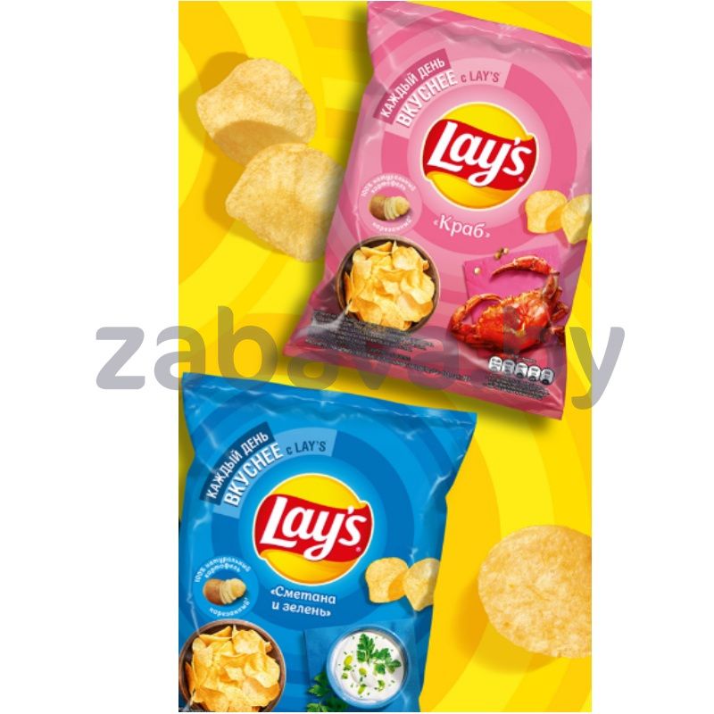Чипсы Lay’s, 140 г, краб/сметана и зелень