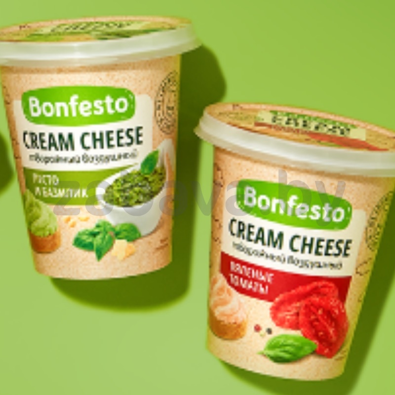 Сыр мягкий Bonfesto Cream Cheese, 65%, 125 г, вял. томаты или песто-базилик