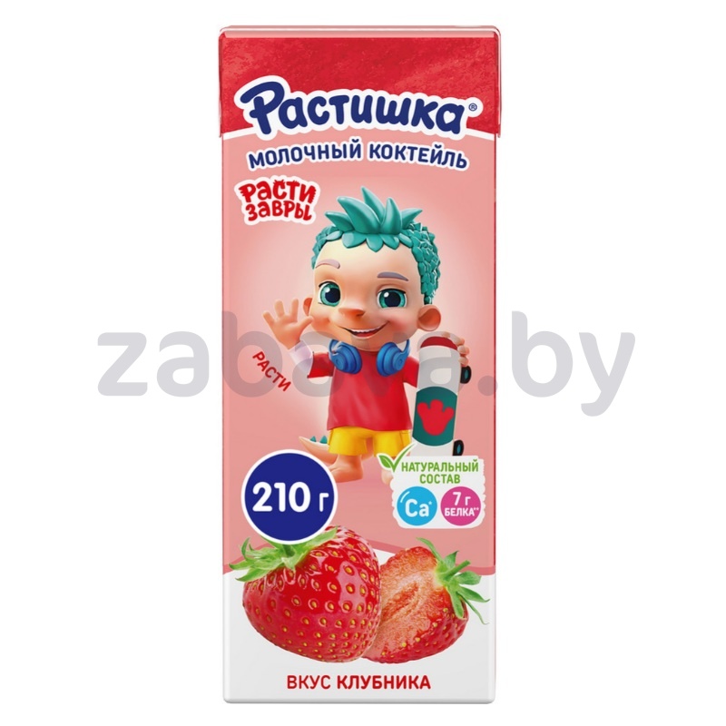 Коктейль молочный «Растишка», клубника, 2%, 210 г