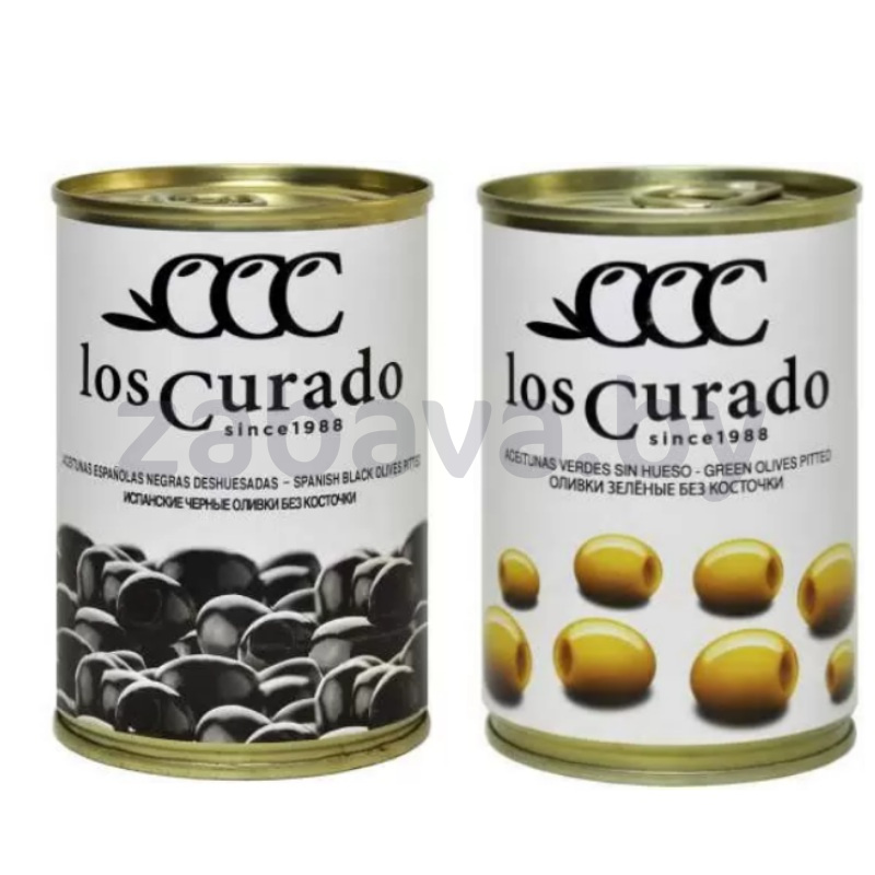 Оливки Los Curado, зеленые или черные, б/к, 300 г