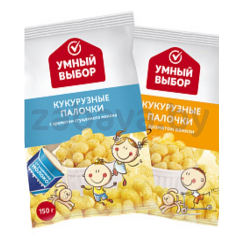 Палочки кукурузные «Умный выбор», сгущ. молоко или ваниль, 120 г