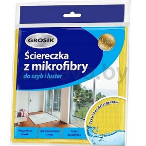 Салфетка из микрофибры для стекол и зеркал Grosik, 1 шт.