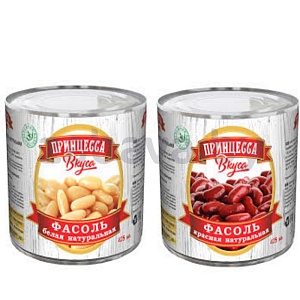 Фасоль «Принцесса вкуса», красная или белая, 420/400 г