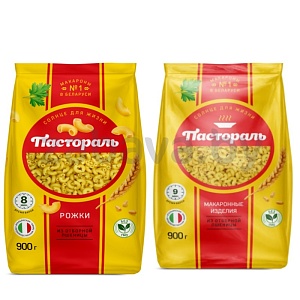 Макароны «Пастораль», рожки или рожки особые, 900 г