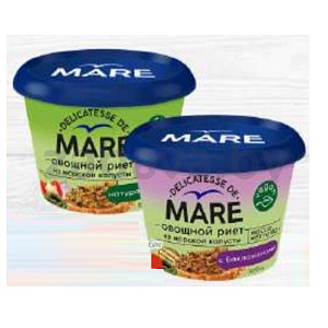 Риет овощной Mare из морской капусты, натур. или с баклажанами, 150 г