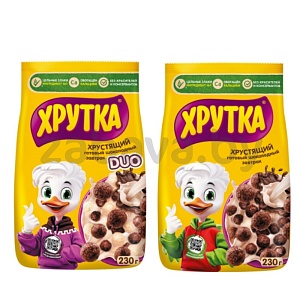 Готовый завтрак «Хрутка», шоколад, с кальцием или DUO, 230 г