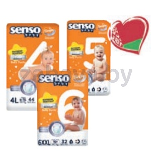 Подгузники-трусики Senso Baby, 44/38/32 шт., в ассорт.
