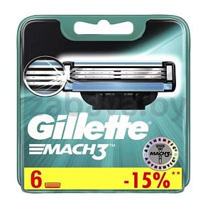 Сменные кассеты Gillette Mach3, 6 шт.