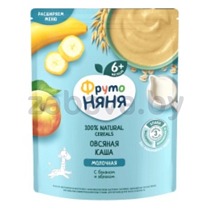 Каша молочная «ФрутоНяня», овсяная, банан-яблоко, 200 г