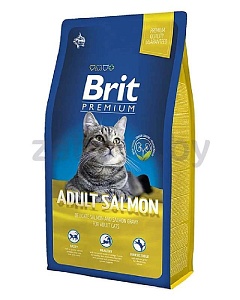 Сухой корм Brit Premium Adult Salmon для кошек, с лососем, 8 кг