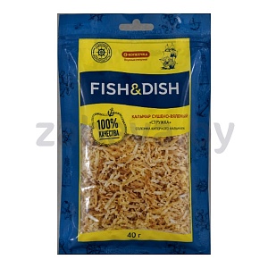 Кальмар сушено-вяленый Fish&Dish, стружка, 40 г