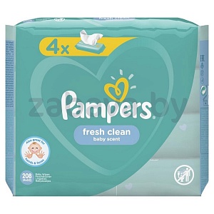 Детские влажные салфетки Pampers Fresh Clean, 208 шт.