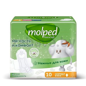 Прокладки женские Molped Pure&Soft нормал, 10 шт.