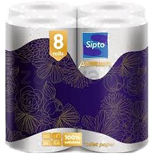 Бумага туалетная Sipto Premium, 3 слоя, 8 рул.