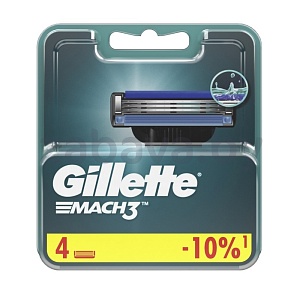 Сменные кассеты Gillette Mach3, 4 шт.