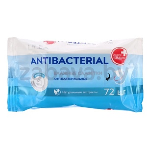 Салфетки влажные Lilea, антибакт., 72 шт.