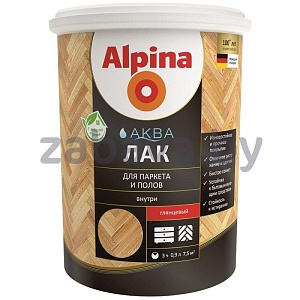 Лак для паркета и полов Alpina «Аква», глянцевый, 0,9 л