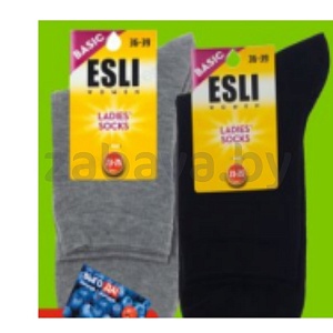 Носки мужские Esli Basic, черные/серые, р-р 23-25