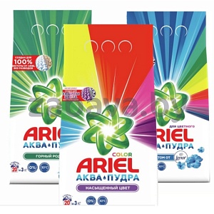 Порошок стиральный Ariel, 3 кг, в ассорт.