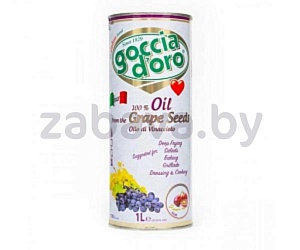 Масло Goccia D’oro из виноградных косточек, 1 л