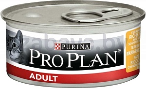 Pro Plan консервы для взрослых кошек, паштет с курицей, 85 г